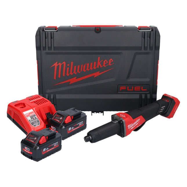 Milwaukee M18 FDGROVPDB-802X Akumulatorowa szlifierka prosta 18 V bezszczotkowa + 2x akumulator 8,0 Ah + ładowarka + pudełko HD