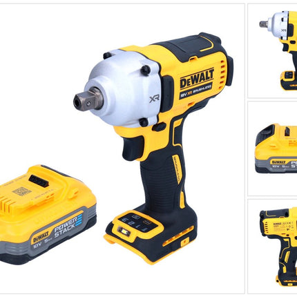 DeWalt DCF 892 N akumulatorowy klucz udarowy 18 V 812 Nm 1/2" bezszczotkowy + 1x akumulator Powerstack 5,0 Ah - bez ładowarki