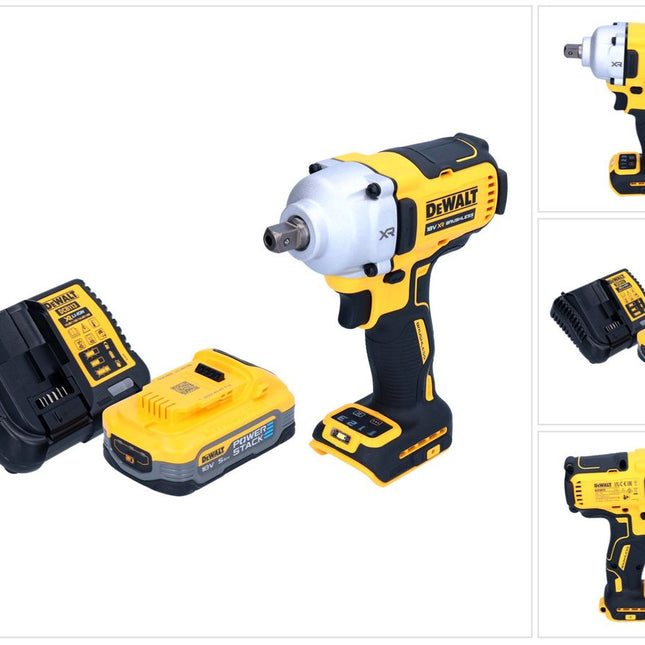 DeWalt DCF 892 H1 Clé à choc sans fil 18 V 812 Nm 1/2" Brushless + 1x batterie Powerstack 5,0 Ah + chargeur