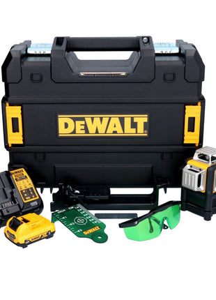 Dewalt DCE 089 D1G Akku Multilinienlaser 12 V 3x 360° grün + 1x Akku 2,0 Ah + Ladegerät + TSTAK