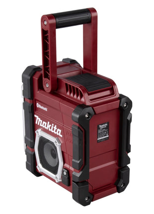 Makita DMR 108 AR Radio de chantier à batterie 7,2 - 18 V AM FM AUX Bluetooth rouge Solo - sans batterie, sans chargeur