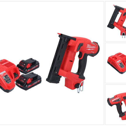 Agrafeuse sur batterie Milwaukee M18 FNCS18GS-302X 18 V 9,5 - 38 mm sans balais + 2x batterie 3,0 Ah + chargeur + boîtier HD