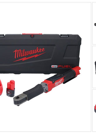 Milwaukee M12 ONEFTR38-201C llave dinamométrica de batería digital 12 V 135,6 Nm 3/8″ ( 4933464967 ) sin escobillas + 1x batería 2,0 Ah + cargador + estuche