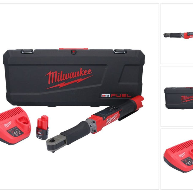 Milwaukee M12 ONEFTR38-201C Digitaler Akku Drehmomentschlüssel 12 V 135,6 Nm 3/8″ ( 4933464967 ) Brushless + 1x Akku 2,0 Ah + Ladegerät + Koffer