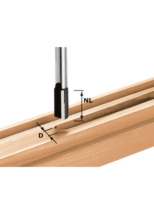 Festool HW S8 D24/20 Nutfräser 24 x 20 x 60 x 8 mm ( 490974 ) für Oberfräse OF 900, OF 1000, OF 1010, OF 1010 R, OF 1400, OF 2000, OF 2200