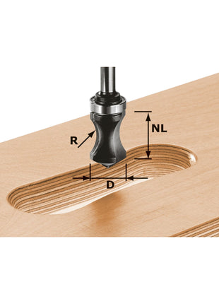 Festool HW S8 R16/NL32 Griffleistenfrser 19 x 19 x 68 x 16 x 8 mm ( 491033 ) fr Dfonceuse OF 900, OF 1000, OF 1010, OF 1010 R, OF 1400, OF 2000, OF 2200