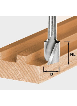 Fraise à rainurer en spirale Festool HS Spi S8 D14/20 14 x 20 x 52 x 8 mm (490948) pour défonceuse OF 900, OF 1000, OF 1010, OF 1010 R, OF 1400, OF 2000, OF 2200