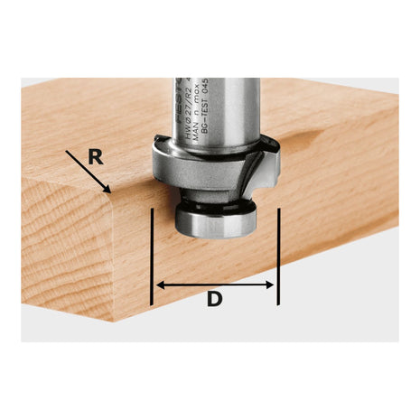 Festool HW R6-OFK 500 fresa per arrotondare 27 x 6 mm ( 490096 ) per OFK 500 per l'arrotondamento del legno massiccio e la bordatura dei bordi