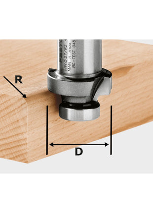 Festool HW R6-OFK 500 Abrundfräser 27 x 6 mm ( 490096 ) für OFK 500 zum Abrunden von Massivholz und Umleimern