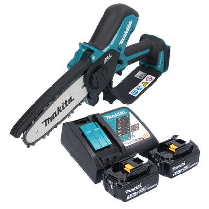 Makita DUC 150 RF201 Tronçonneuse sans fil 18 V 15 cm Brushless + 2x batterie 3,0 Ah + chargeur