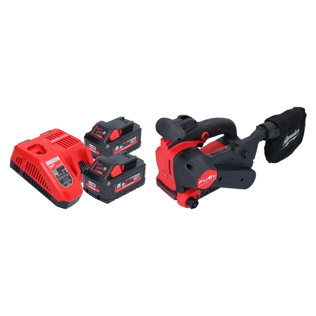 Milwaukee M18 FBTS75-552 Levigatrice a nastro a batteria 18 V 75 x 457 mm Brushless + 2x batteria 5,5 Ah + caricabatterie