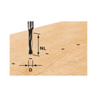 Broca para tacos Festool HW D3/16 3 x 16 x 55 x 8 mm (491065) para fresadora OF 900, OF 1000, OF 1010, OF 1010 R, OF 1400