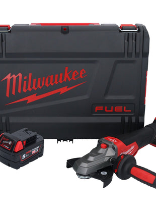 Meuleuse d'angle à tête plate sur batterie Milwaukee M18 FSAGF125XPDB-501X 18 V 125 mm sans balais + 1x batterie 5,0 Ah + boîtier HD - sans chargeur