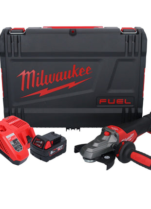 Milwaukee M18 FSAGF125XPDB-501X Akku Flachkopf Winkelschleifer 18 V 125 mm Brushless + 1x Akku 5,0 Ah + Ladegerät + HD Box