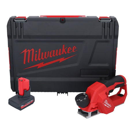 Cepilladora de batería Milwaukee M12 BLP-501X 12 V 51 mm sin escobillas + 1x batería 5,0 Ah + caja HD - sin cargador