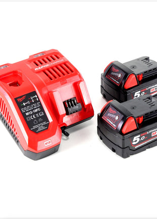 Milwaukee M18 FPD 502X 18 V Brushless Akku Schlagbohrschrauber im System Koffer + 2x 5,0 Ah Red Li-Ion Akku + RapidCharge Ladegerät - Toolbrothers