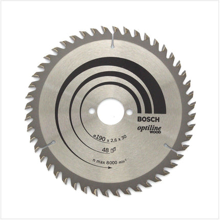 Bosch Kreissägeblatt Optiline Wood OP WO H 190 x 30 x 2,6 mm 190 mm 48 Zähne ( 2608640617 ) - Toolbrothers