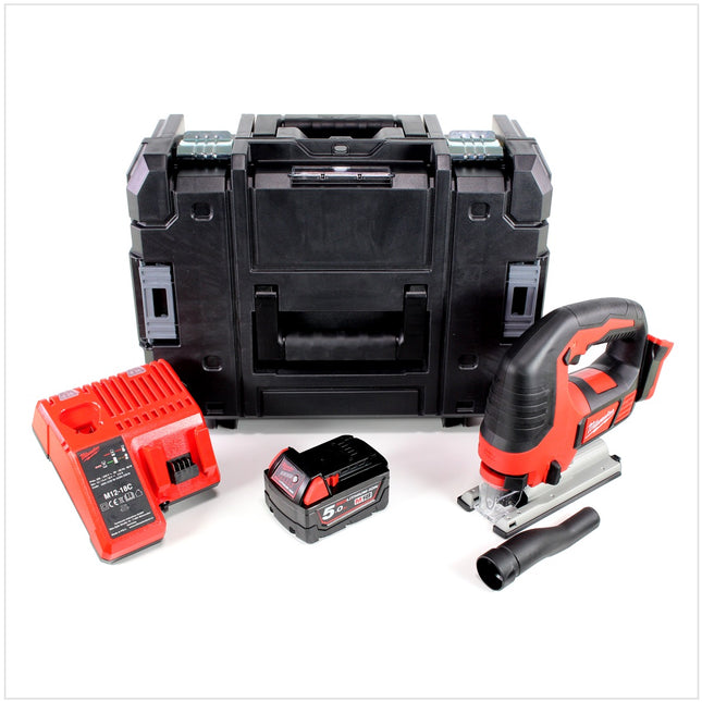 Milwaukee M18 BJS - 501 18V Akku Stichsäge + 1x Akku 5,0Ah + Ladegerät + Stanley TSTAK - Toolbrothers