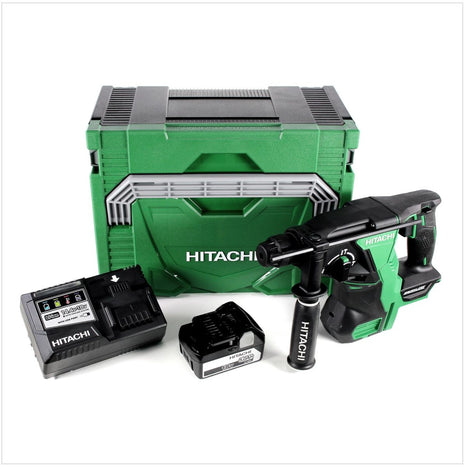 Hitachi DH 18 DBL 18 V Li-Ion Brushless SDS-Plus Akku Bohrhammer im Hitachi System Case HSC Typ 3 + 1x BSL 1850 18 V 5,0 Ah Akku + 1x UC 18YSL3 Ladegerät 14,4 - 18 V - Toolbrothers