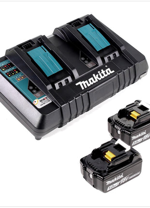 Makita DUC 353 PT2 Akku Kettensäge 36V ( 2x18V ) Brushless 35 cm + 2x 5,0 Ah Akku + Doppelladegerät - Toolbrothers