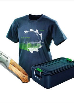 Festool Fan Paket 2017 mit T-Shirt Größe S + Vesper Brotdose + Klapp Messer - Toolbrothers