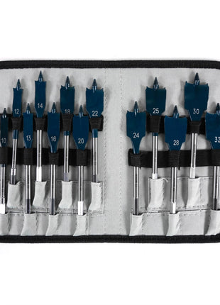 Bosch 13.-tlg. Flachfräsbohrer Set Self 4Cut Speed in Rolltasche ( 2608587010 ) - Toolbrothers