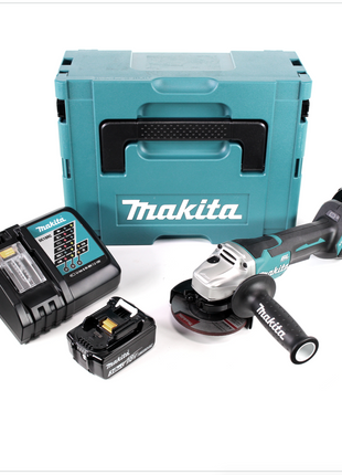 Makita DGA 455 RFJ Akku Winkelschleifer 18 V 115mm Brushless + 2x Akku 3,0Ah + Ladegerät + Makpac - Toolbrothers