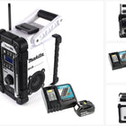 Makita DMR 109 W Akku Baustellen Radio weiß 7,2 - 18 V + 1x BL 1850 B 18V - 5,0 Ah Akku + 1x DC 18 RC Schnellladegerät - Toolbrothers