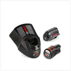 Bosch USB Power Set 12V 1x 2,5Ah Akku + Ladegerät + GAA 12V Akku USB Ladegerät Aufsatz Adapter - Toolbrothers