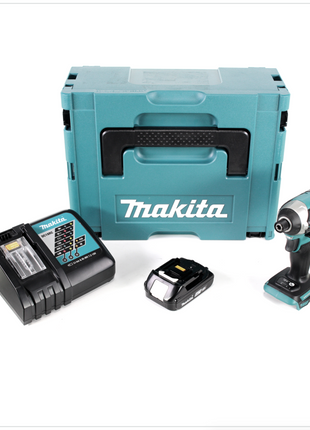 Makita DTD 154 RA1J Akku Schlagschrauber 18 V 175 Nm 1/4" Brushless + 1x Akku 2,0 Ah + Ladegerät + Makpac - Toolbrothers