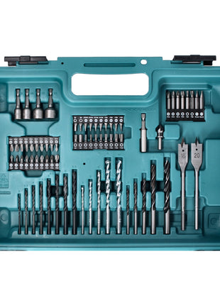 Makita HP 457 DWE10 Akku Schlagbohrschrauber 18 V 42 Nm G-Serie + 2x Akku 1,5 Ah + Ladegerät + 74 tlg. Bit Bohrer Set + Koffer - Toolbrothers