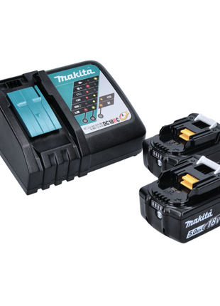 Makita DTW 251 RTJ Akku Schlagschrauber 18 V 230 Nm 1/2" + 2x Akku 5,0 Ah + Ladegerät + 9 tlg. Steckschlüssel Set + Makpac - Toolbrothers