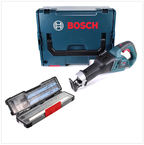 Bosch GSA 18V-32 Professional Akku Recipro- / Säbelsäge brushless Solo in L-Boxx ( 06016A8104 ) + Bosch Säbelsägeblätter Tough Box Wood Metal All-in-One bis 300 mm 20 tlg ( 2607010996 ) - Toolbrothers