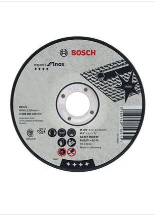 Bosch GWS 17-125 CI 1700 W Professional Winkelschleifer 125 mm + 25 x AS 60 T INOX BF Trennscheibe - Toolbrothers