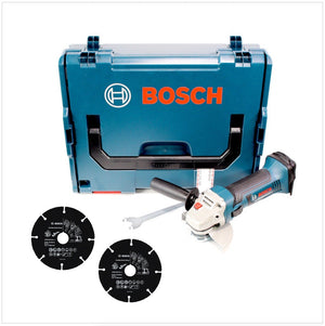 Bosch GWS 18-125 V-LI Akku Winkelschleifer 18V 125mm + 2x Carbide Multi Wheel Hartmetall Trennscheibe + L-Boxx
