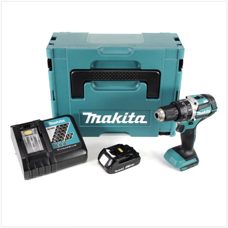 Makita DHP 484 RA1J Akku Schlagbohrschrauber 18 V 54 Nm Brushless + 1x Akku 2,0 Ah + Ladegerät + Makpac - Toolbrothers