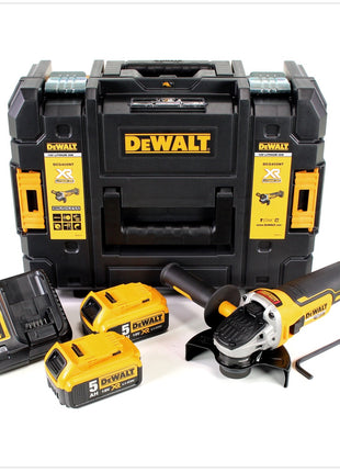 DeWalt DCG 405 P2 Akku Winkelschleifer 18V 125mm Brushless + 2x Akku 5,0Ah + Ladegerät + TSTAK - Toolbrothers