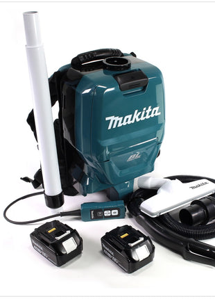 Makita DVC 260 36V Akku Rucksack Staubsauger (2x 18V) Brushless mit 2x BL1850 B 5,0 Ah Akku - Toolbrothers