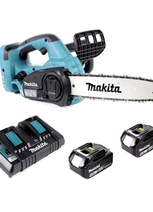 Makita DUC 302 PM2 Akku Kettensäge 36V ( 2x18V ) 30 cm + 2x 4,0 Ah Akku + Doppelladegerät - Toolbrothers