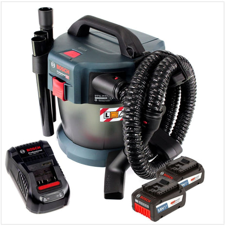 Bosch GAS 18V-10 L Professional Li-Ion Akku Staubsauger Nass- und Trockensauger + 2x GBA 6,3 Ah EneRacer Akku + GAL 1880 CV Ladegerät - Toolbrothers