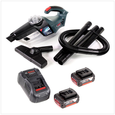 Bosch GAS 18V-1 Professional Li-Ion Akku Staubsauger Hand Sauger + 2x GBA 4,0 Ah Akku + GAL 1880 CV Ladegerät - Toolbrothers