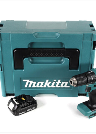 Taladro percutor inalámbrico Makita DHP 483 Y1J 18V 40Nm en Makpac + 1 batería de 1,5 Ah - sin cargador