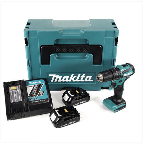 Makita DHP 483 RAJ Akku Schlagbohrschrauber 18 V 40 Nm Brushless + 2x Akku 2,0 Ah + Ladegerät + Makpac - Toolbrothers