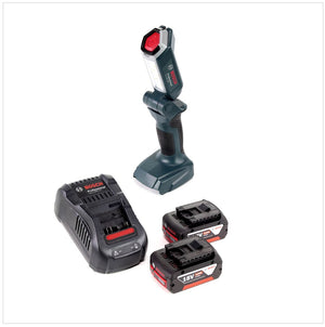 Bosch Professional GLI 18V-300 Akku Lampe + 2x GBA 18 V 4,0 Ah Akku + GAL 1880 Ladegerät