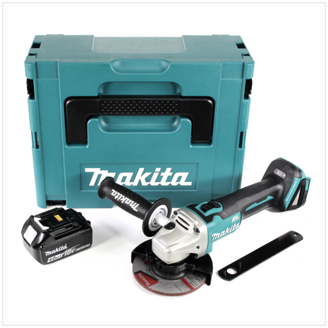 Makita DGA 504 M1J 18 V Smerigliatrice angolare brushless a batteria 125 mm in valigetta Makpac + 1x Batteria 4,0 Ah - senza caricatore