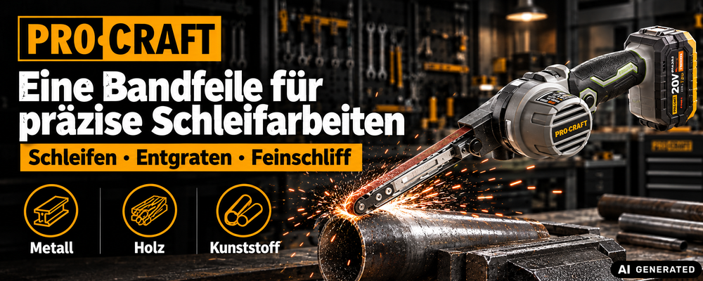 ProCraft Industrial PFA20A-BB Akku Bandfeile 20 V 13 x 457 mm Brushless Solo - ohne Akku, ohne Ladegerät