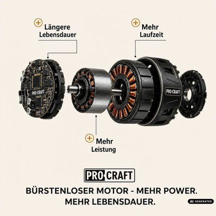 Procraft Industrial AG125Abb Akku Winkelschleifer 20 V 125 mm Brushless