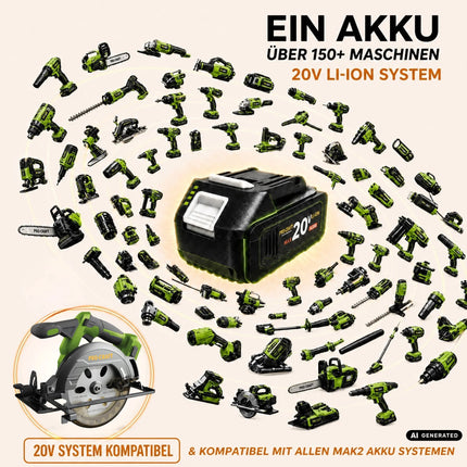 Procraft PCA32-BB Akku Handkreissäge 20 V 165 mm Brushless + 1x Akku 4,0 Ah - ohne Ladegerät