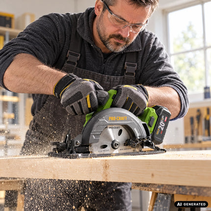 Procraft PCA32-BB Akku Handkreissäge 20 V 165 mm Brushless + 2x Akku 4,0 Ah + Ladegerät